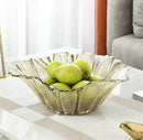 Axyaa Crystal Glass Fruit Plate: Premium Snacks & Dried Fruit Pot for Living Room