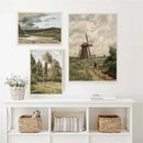 Axyaa Mountain House Windmill Canvas Print for Rustic Home Decor