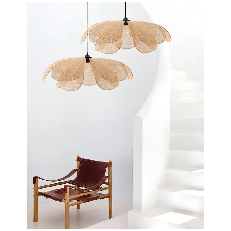 Axya Bamboo Woven Chandelier: Elegant Japanese Style for Quiet Living Spaces