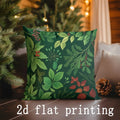 Axyaa Christmas Poinsettia & Holly Printed Pillowcases - Sofa, Bedroom, Car Cover