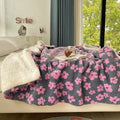 Axyaa Retro Jacquard Cashmere Blended Sofa Nap Blanket, Multifunctional & Thick Lambskin Blanket
