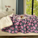 Axyaa Retro Jacquard Cashmere Blended Sofa Nap Blanket, Multifunctional & Thick Lambskin Blanket