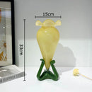 Axyaa Floral Design Glass Vase Hydroponics Plant Pot for Table Decoration