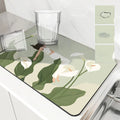 Axyaa Flower Desk Drain Pad Non-slip Kitchen Dish Drying Mat