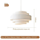 Axyaa Nordic Fabric Pendant Lamp White Led Chandelier for Home Decor