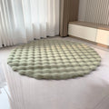 Axyaa Rabbit Hair Bubble Velvet Round Rug Plush Imitation Fur Mat for Home Decor