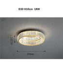 Axyaa Gold Steel Crystal LED Dimmable Ceiling Light for Luxe Living Spaces