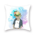 Axyaa Flower Head Cow Print Pillowcase 45x45cm