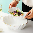 Axyaa 400ml Gold Phoenix Tail Ceramic Bowl for Soup, Pasta, Salad, and More
