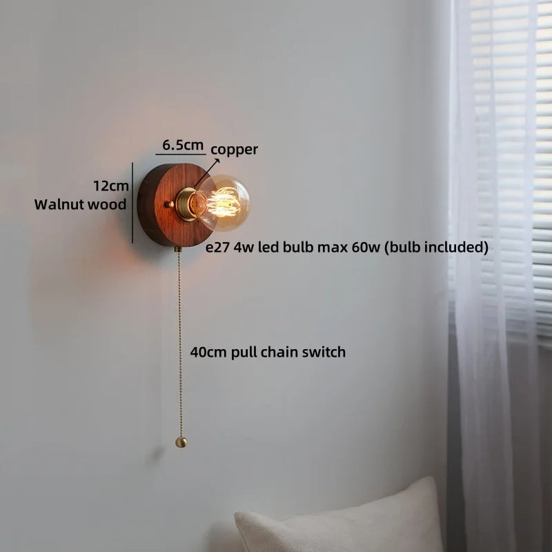 Axyaa Ceramic LED Wall Light Mirror Japan Style Bedside Lamp