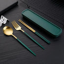 Axyaa Stainless Steel Portable Cutlery Set for Home, Picnics & Students – 3pcs