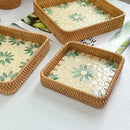 Axyaa Rattan Storage Tray for Snacks, Fruits, Bread, and Sundries Organizing