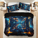Axyaa Tech Space Plaid Duvet Cover Set – High-definition Print, All Seasons