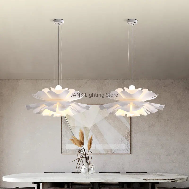 Axyaa Acrylic Flower Chandelier LED Pendant Light for Dining Room & Bedroom