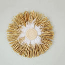 Rattan Grass Weaving Wall Decor, Moroccan Style, Axyaa Livingroom Bedroom Background