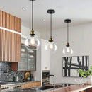 Axyaa Glass Pendant Light with Edison Bulb for Industrial Home Decor
