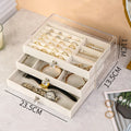 Axyaa Stackable Velvet Jewelry Organizer Display Tray for Earrings, Necklaces, Bracelets