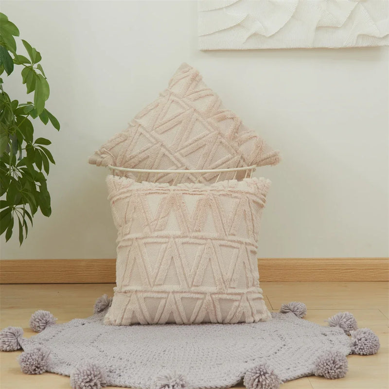 Plush Autumn Cushion Cover Set by Axyaa - 45x45cm and 30x50cm Sizes