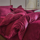 Axyaa Solid Flannel Bedding Set, Reversible Fleece Duvet Cover and Cozy Sheet with Pillowcases