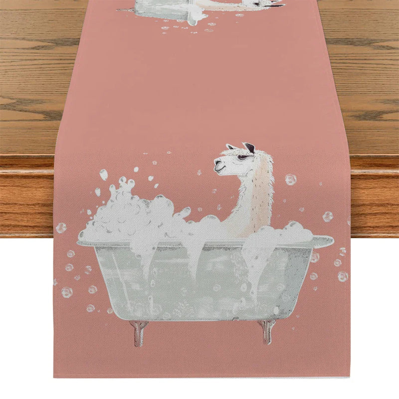 Alpaca Bathtub Table Runner by Axyaa: Kitchen & Dining Farmhouse Decor, Wedding Party Runner