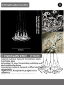 Axyaa Handmade Glass Honeycomb Ceiling Chandelier for Elegant Living and Dining Spaces