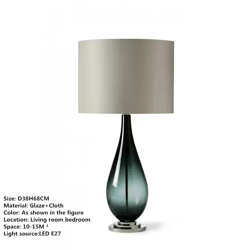 Axyaa Nordic Modern Glaze Table Lamp for Living Room, Bedroom, Hotel - LED Desk Light