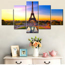 Eiffel Tower Canvas Art Set by Axyaa: Modern Interior HD Poster Painting for Living Room