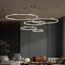 Axyaa Black&coffee LED Chandelier Rings Ceiling Mounted Acrylic Hanging Lamp