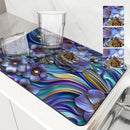 Axyaa Flower Kitchen Absorbent Mat - Quick Dry Dish Drying & Bathroom Drain Pad