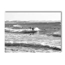 Axyaa Surfboard Coastal Wall Art Canvas - Black and White Beach Posters