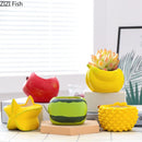 Axyaa Fruits Shape Vase Green Pot Flower Arrangement Creative Cartoon Room Decor