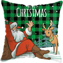 Axyaa Green Plaid Christmas Pillow Cover - Festive Home Decor