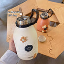 Axyaa Double Stainless Thermos Bottle With Straw - Portable Vacuum Flask for Outdoors