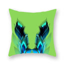 Axyaa Avocado Green Feather Print Pillow Cover 45x45cm