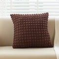 Axyaa Solid Color Elastic Puff Plaid Sofa Cushion Cover