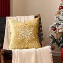 Axyaa Gold Embroidered Christmas Cushion Cover, Tree & Deer Design, Soft & Cozy Pillowcase