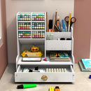 Axyaa Wooden Desk Organizer Shelf Pen Pencil Holder Stationery Office Storage Box