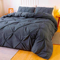 Axyaa Twist Pinch Pleated Quilt Cover Set King Queen