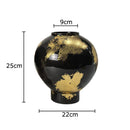 Axyaa Gold Foil Ceramic Vase for Flower Arrangement and Room Decor