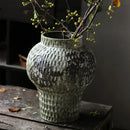 Axyaa Coarse Pottery Porcelain Vase Chinese Retro Floral Arrangement Home Decor