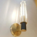 Axyaa Brass Clear Crystal LED Wall Sconces, Modern Indoor Wall Lights