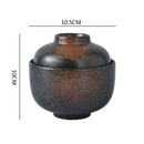 Axyaa Ceramic Soup & Dessert Bowl with Lid - Creative Pattern, Thick & Durable