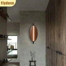 Axyaa Retro Leaves Walnut Wood Grain Wall Lamp