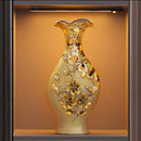 Axyaa Golden Ceramic Vase for Home, Office, Hotel - High-End European Style Handicraft