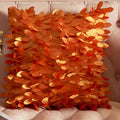 Axyaa Soft Leaf Satin Sofa Cushion Cover for Wedding Party Decoration