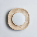 Axyaa Vintage Wabi Sabi LED Wall Lamp Yellow Travertine Pull Chain Switch