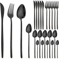Axyaa 24Pcs Gold Stainless Steel Cutlery Set Dinnerware Flatware Silverware