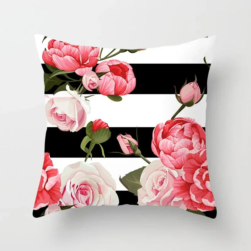 Axyaa Rose Flowers Cushion Cover 45*45cm Home Decor Sofa Car Pillow Cover