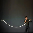 Axyaa Modern Line Pendant Chandelier LED Hanging Light for Dining Room and Ceiling