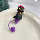Axyaa Bear Pumpkin Silicone Straw Cover - Universal 7-8mm Sippy Stopper